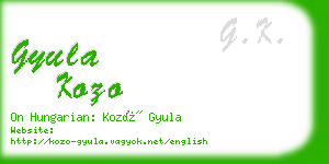 gyula kozo business card